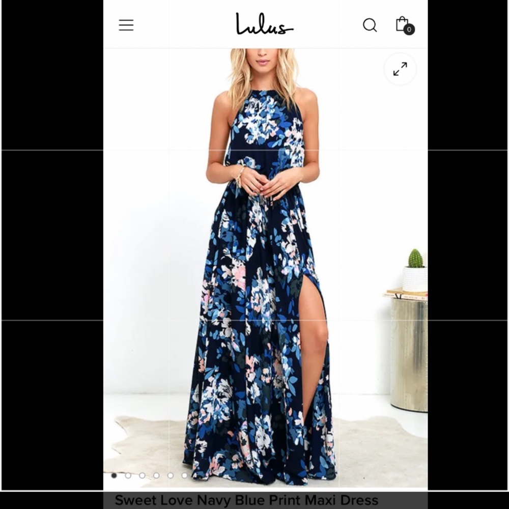 Lulus sweet love navy blue print dress. An absolutely beautiful dress.